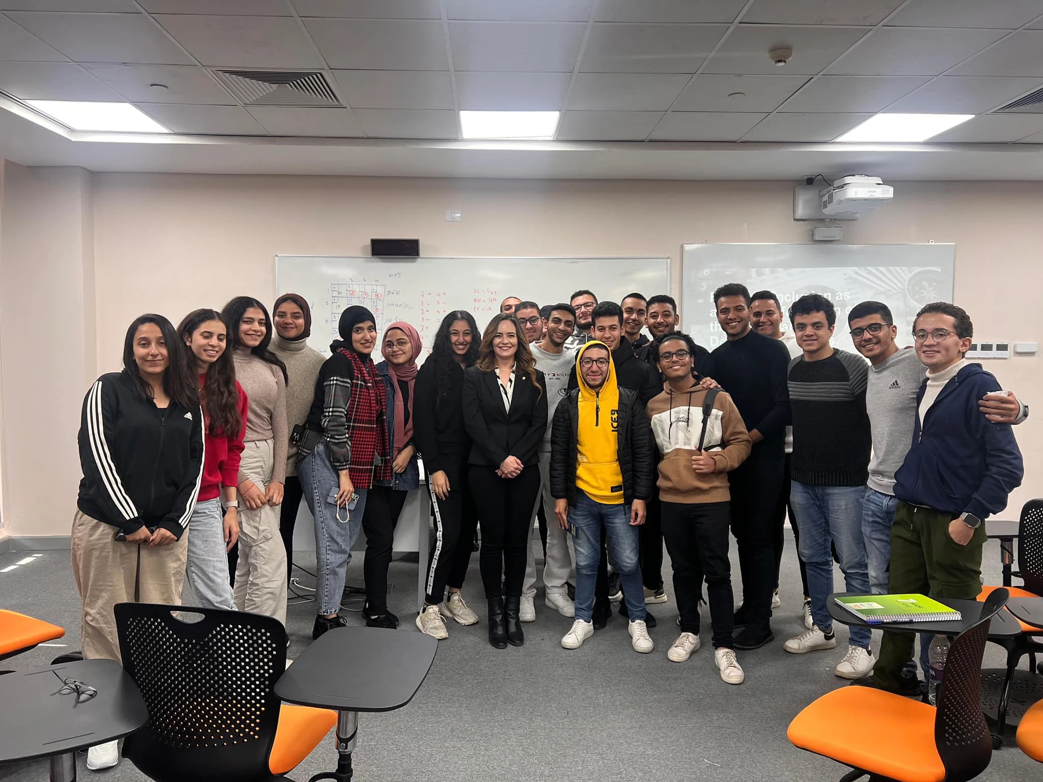 students with Amany Balbaa after their session