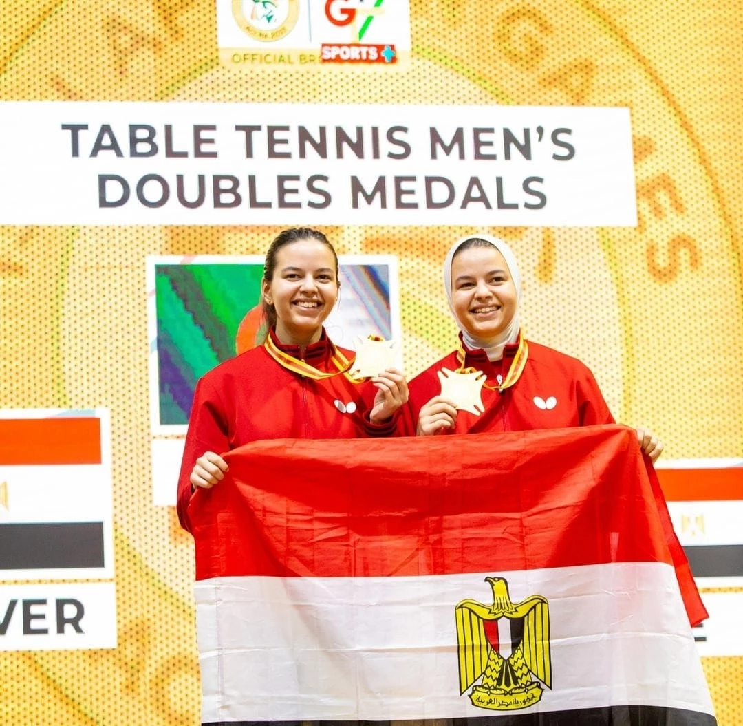Golden twins Marwa and Maryam Al-hudaibi win gold at the African Games in Accra in the women's pair of Table Tennis3