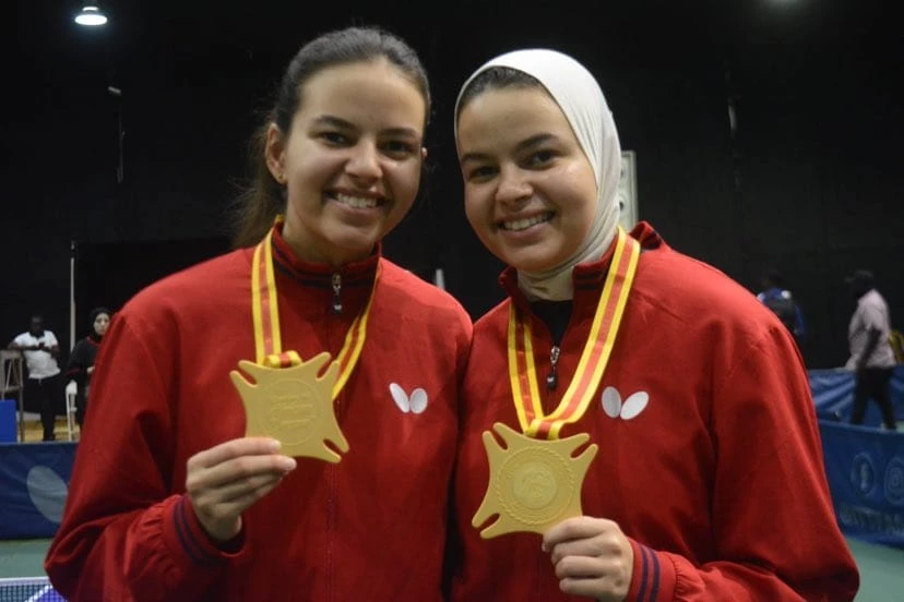 Golden twins Marwa and Maryam Al-hudaibi win gold at the African Games in Accra in the women's pair of Table Tennis2