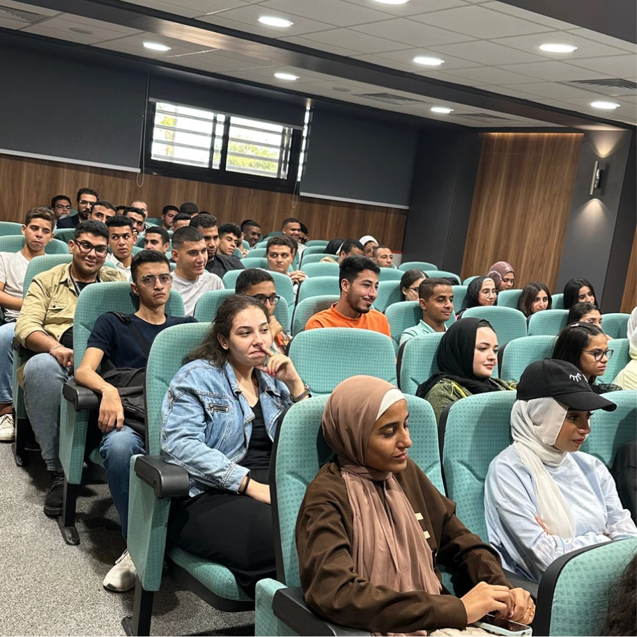 An orientation meeting was organized for the new students of the college's September 2023 intake, attended by Dr. Hatem Hanafi, the college dean, Dr. Mohamed Abu Al-Azm, the dean of student affairs at the academy, responsible centers, and faculty members of the college3