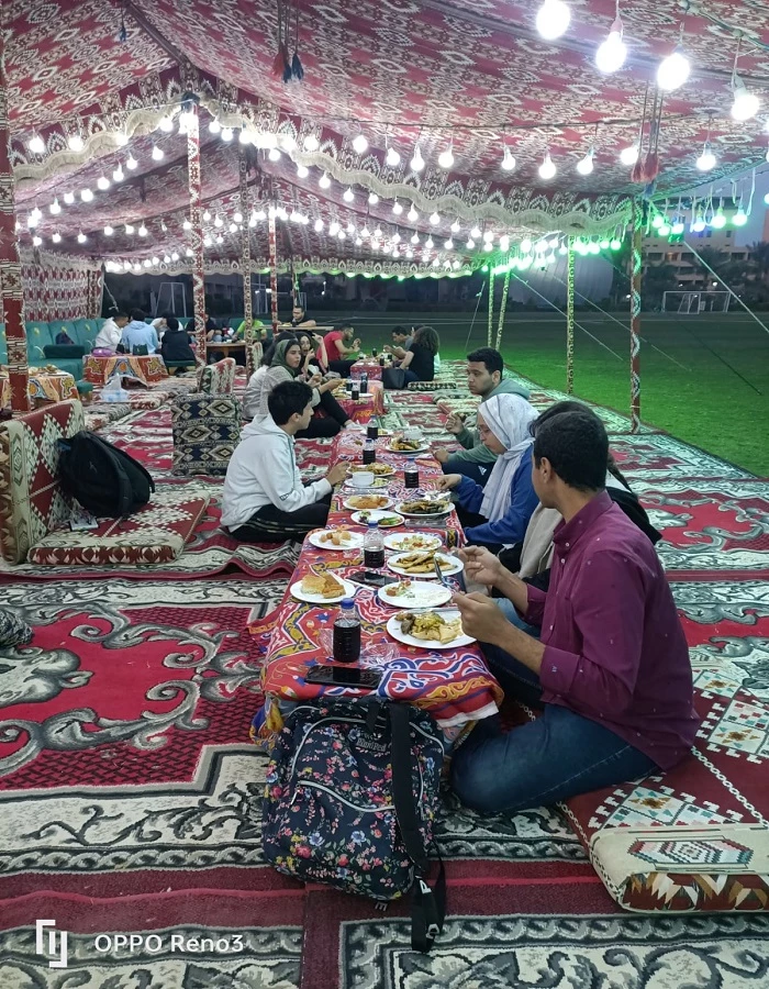 The Department of Cultural and Social Activity in Abu Qir organized a group breakfast for students during the holy month of Ramadan on the green fields on: 4/2/20236