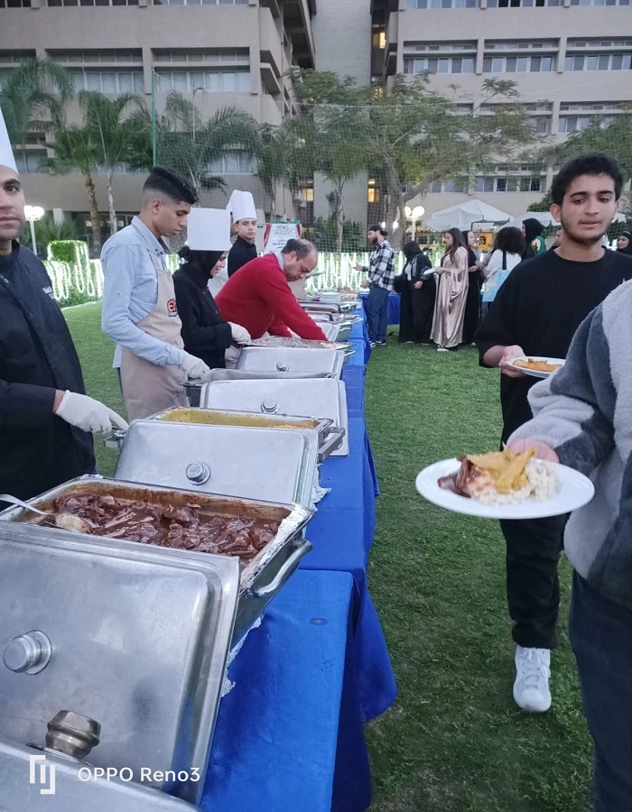 The Department of Cultural and Social Activity in Abu Qir organized a group breakfast for students during the holy month of Ramadan on the green fields on: 4/2/20233