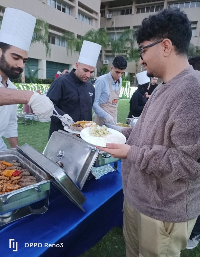 The Department of Cultural and Social Activity in Abu Qir organized a group breakfast for students during the holy month of Ramadan on the green fields on: 4/2/20233