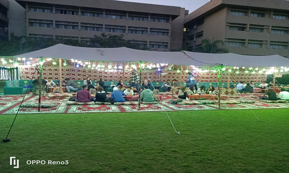 The Department of Cultural and Social Activity in Abu Qir organized a group breakfast for students during the holy month of Ramadan on the green fields on: 4/2/20233