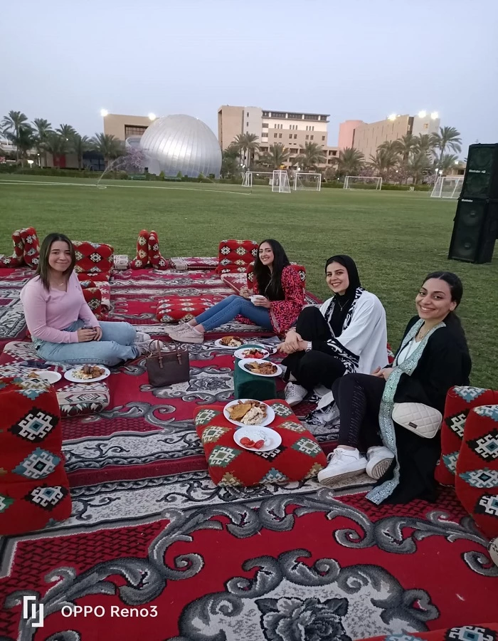 The Department of Cultural and Social Activity in Abu Qir organized a group breakfast for students during the holy month of Ramadan on the green fields on: 4/2/20233