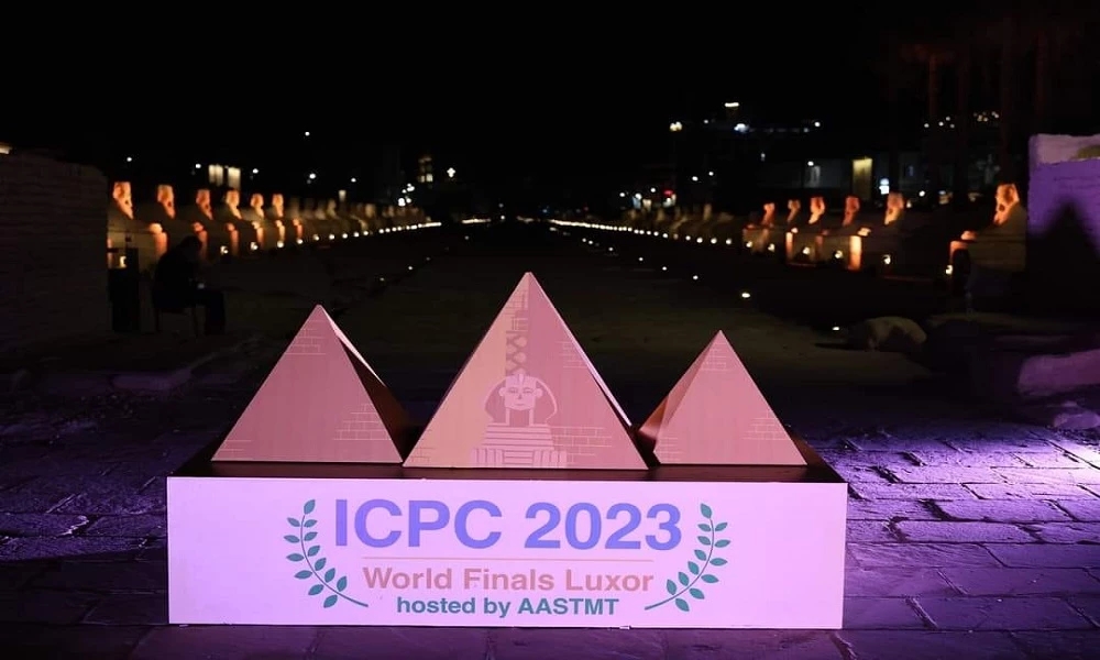 The Arab Academy for Science, Technology and Maritime Transport organized the ICPC 2023 competition at Luxor Temple under the patronage of His Excellency President Abdel Fattah El-Sisi - President of the Arab Republic of Egypt, and His Excellency Professor Dr. President of the Arab Academy for Science, Technology and Maritime Transport, with the participation of the Academy’s students from April 14 to 19, 2024.7