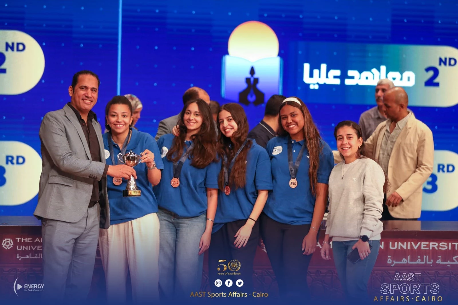 Arab Academy Cairo branch achieves the second overall ranking of the fifth sector championship for private universities and higher institutes 2024 Scoring 25 different trophies and 123 different medals3