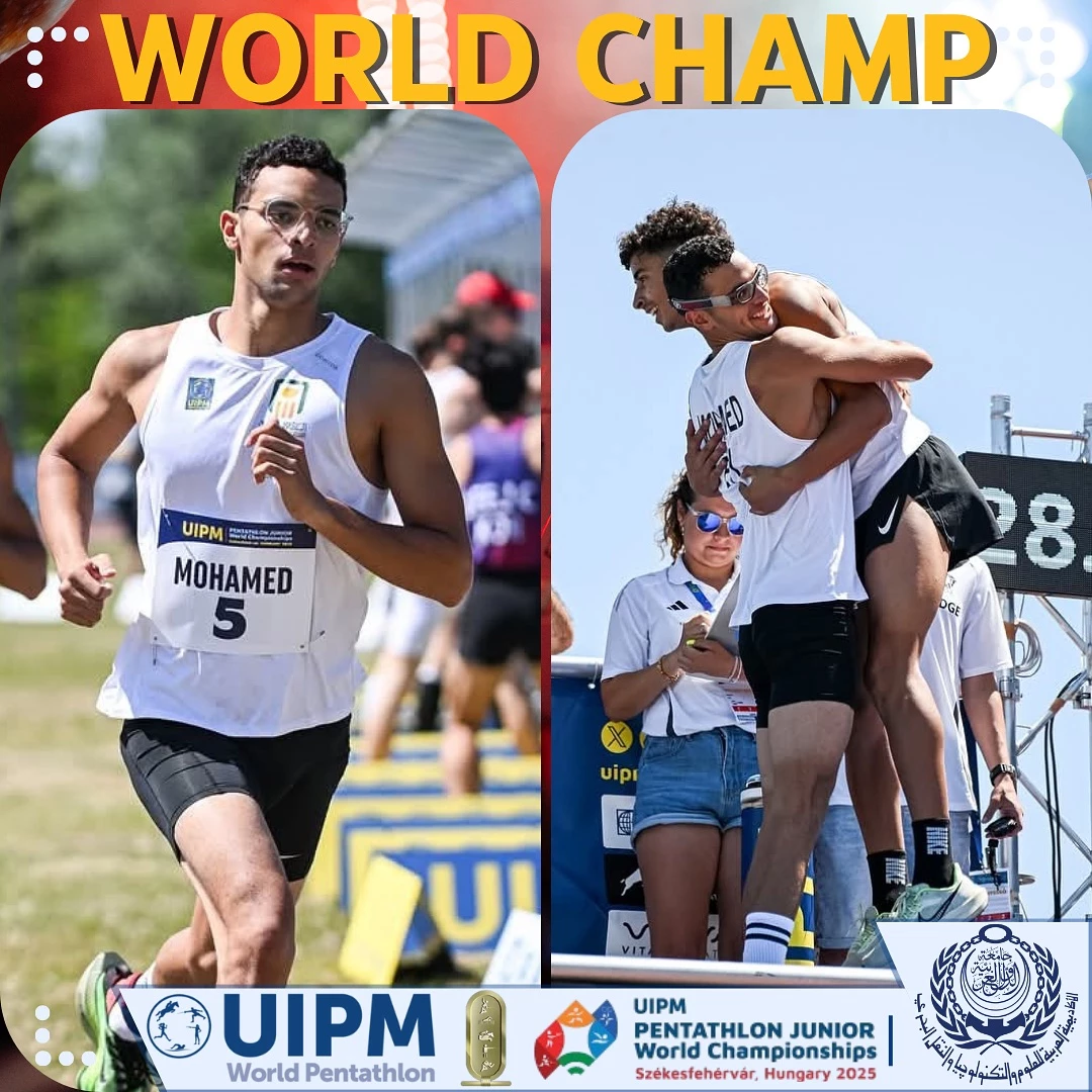 Congratulations from the President of the Academy to our hero (Moataz Wael Ezzat Abu Al-Yazid), the star of our national modern pentathlon team, son of the Academy