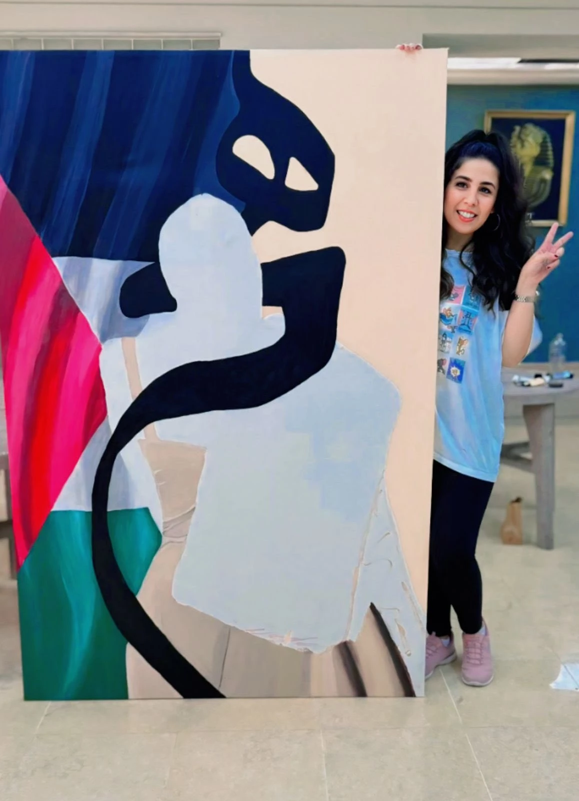 The Student Investigations Department in Miami organized the continuation of the Palestine Mural Painting Workshop for the second day in solidarity with the events in Gaza and to affirm Egypt's role in consolidating peace - Wednesday, October 8, 20259