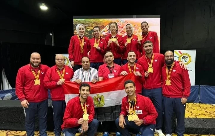 Egypt national table tennis team crowned with the gold of the African Games in Accra men and women