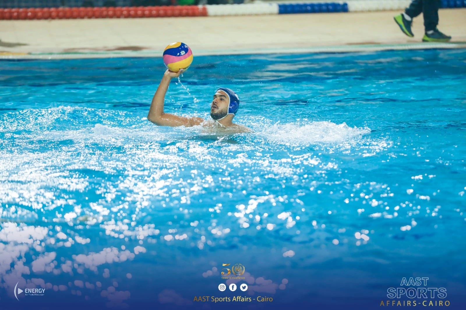 The Academy's water polo team in Cairo wins silver in the championship of private universities held at the American University in Cairo.8