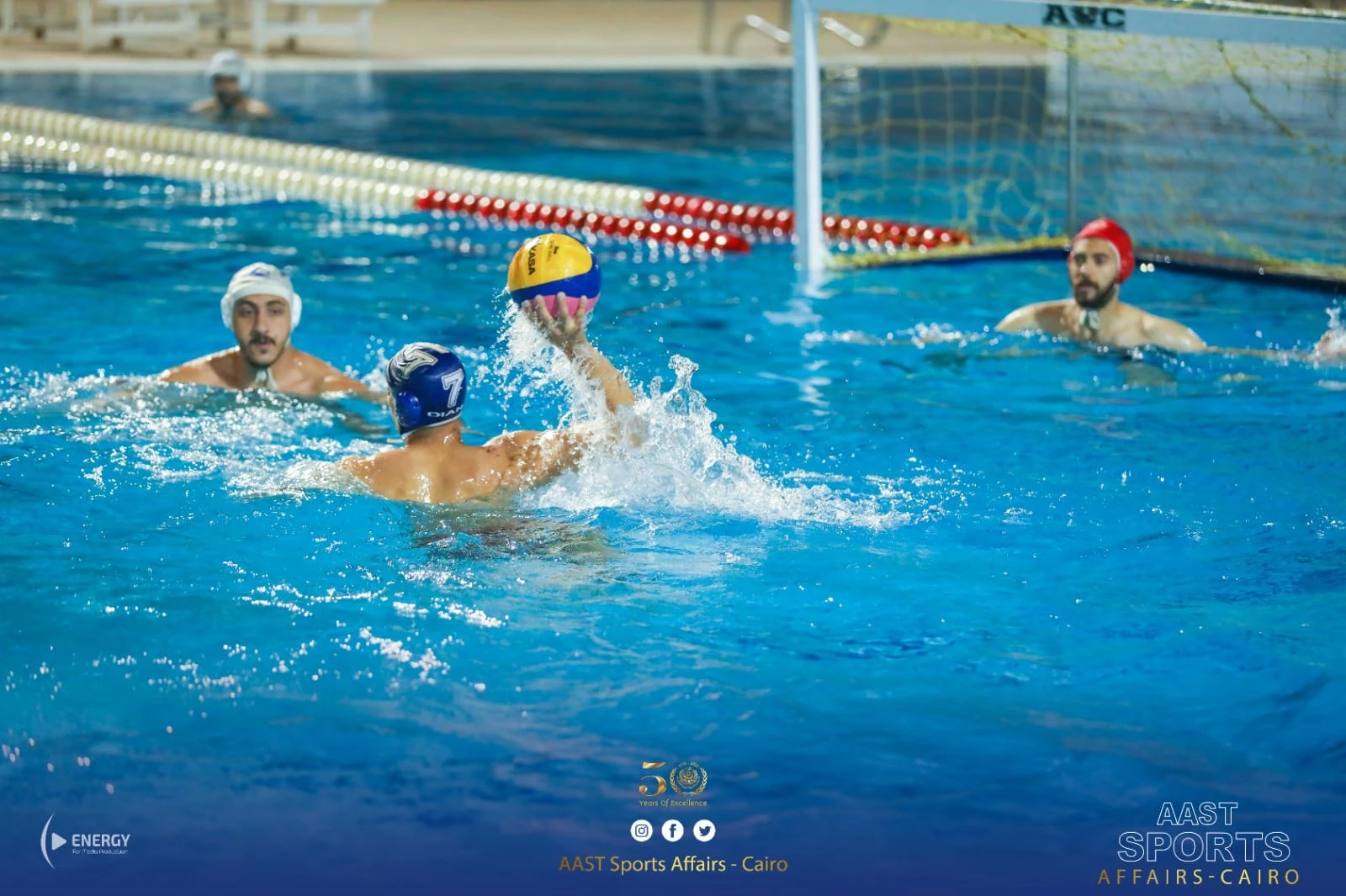 The Academy's water polo team in Cairo wins silver in the championship of private universities held at the American University in Cairo.