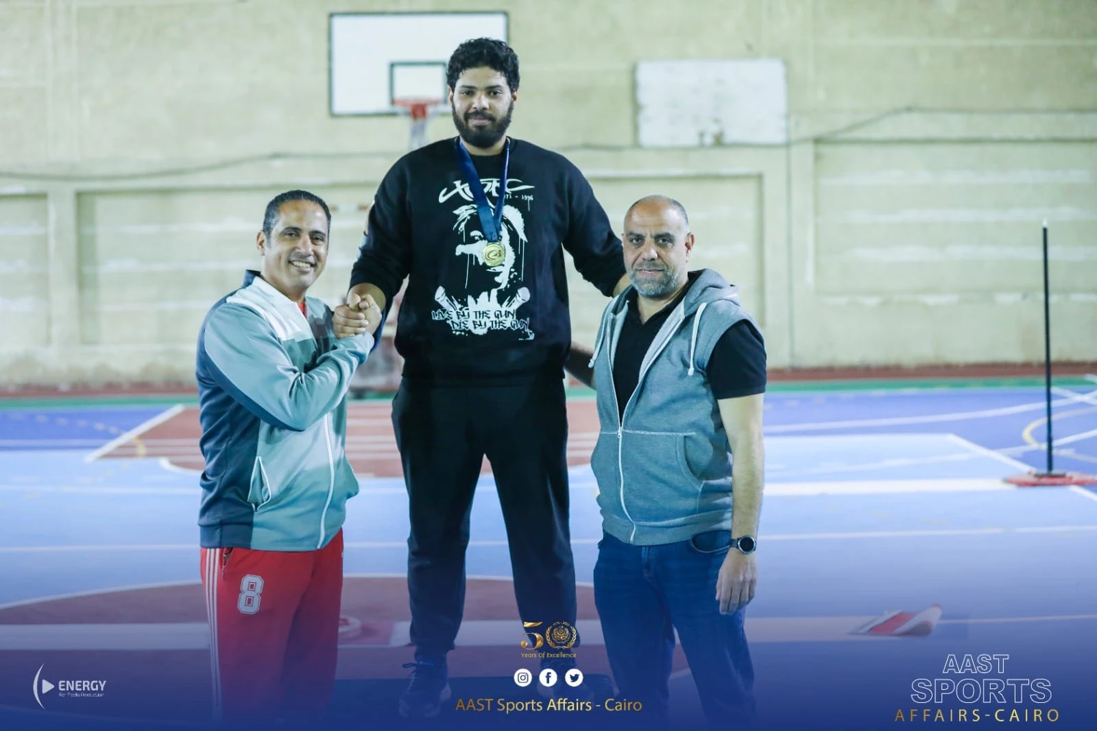 The academy was crowned in Cairo with the first place Cup in the student championship and the first place Cup in the female student championship in the private universities Speedball Championship9