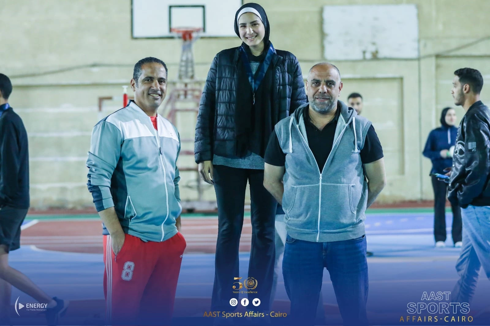 The academy was crowned in Cairo with the first place Cup in the student championship and the first place Cup in the female student championship in the private universities Speedball Championship8