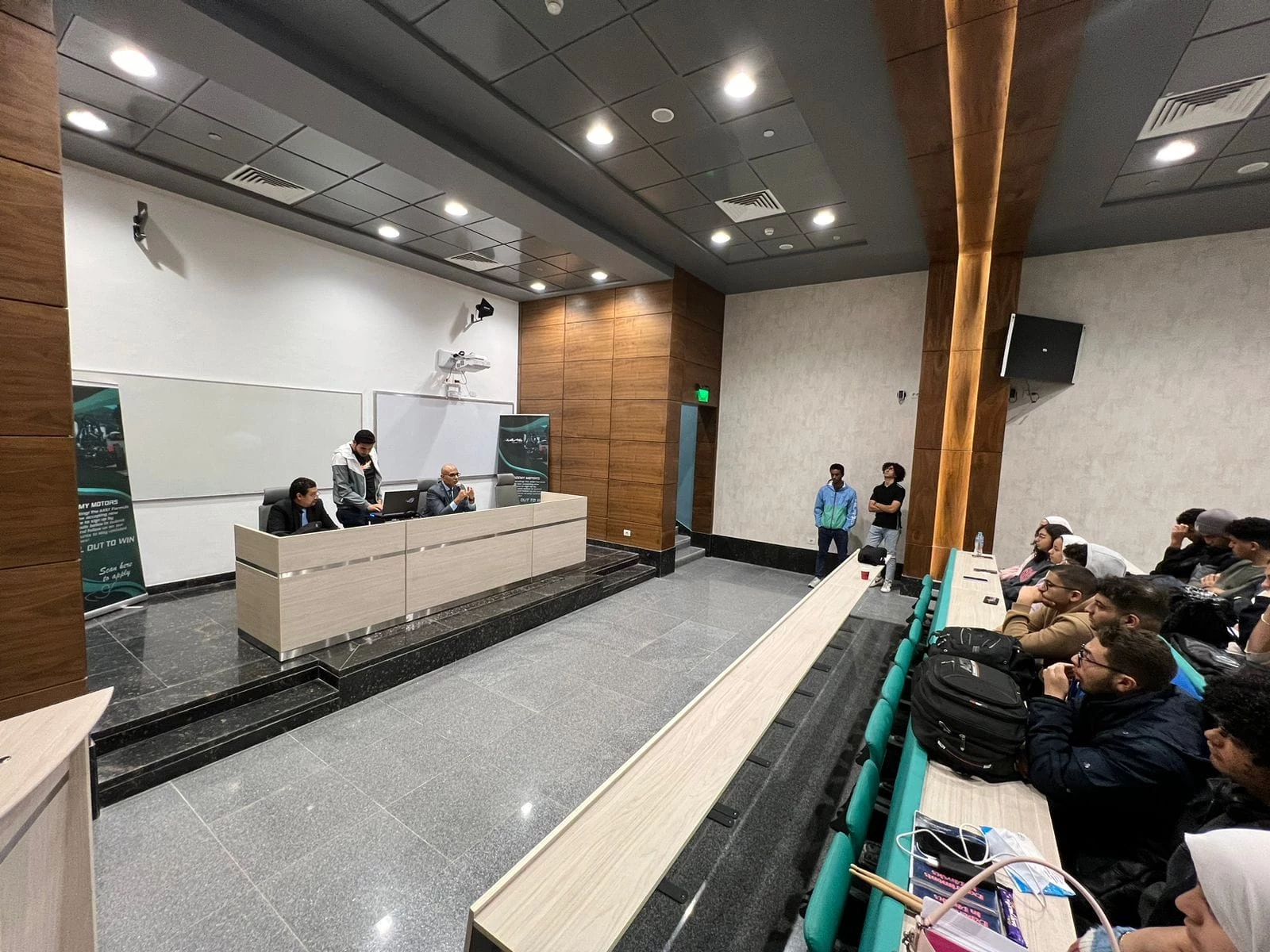 The College of Engineering and Technology organized an introductory seminar for the Formula Team in the presence of Professor Dr. Muhammad Mahmoud Abu Al-Azm, Dean of Student Affairs, on 12/6/2023.3