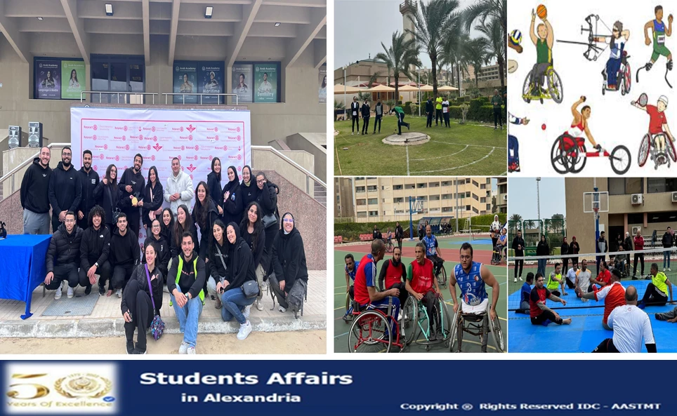 The Rotaract AASTMT family organized the Paralympic Games competition at the Abu Qir Academy Stadiums on: 3/3/202413