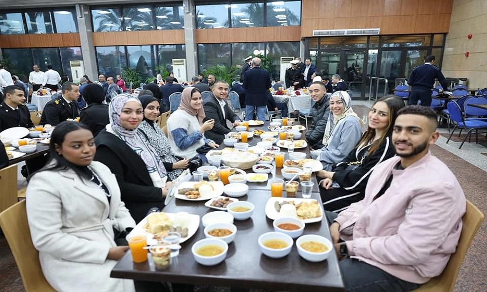 Professor Dr. Ismail Abdel Ghaffar, President of the Academy, had breakfast with the Academy students in the main restaurant on: 3/20/20246