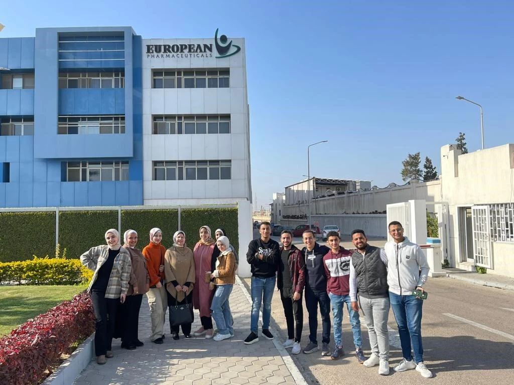 students at the Egyptian European pharmaceutical company